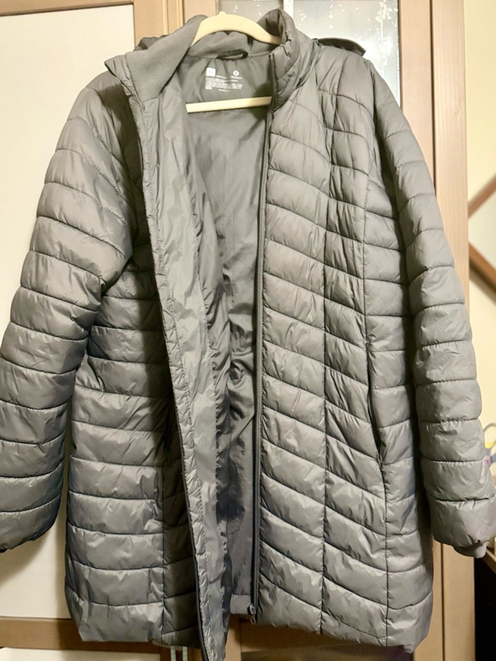 XERSION Medium weight Quilted Hooded Puffer Jacket — Gray